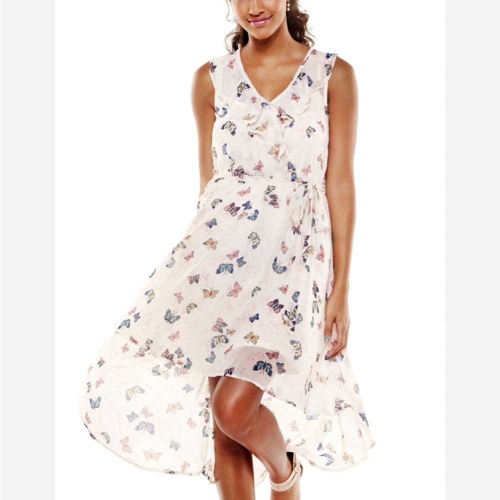 Disney Cinderella Butterfly Print Wrap Dress High Low Fairycore Cottagecore